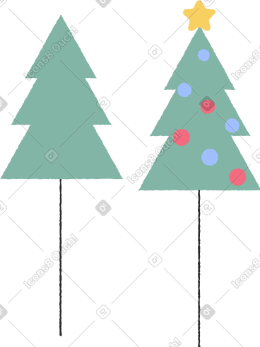 Christmas trees PNG, SVG