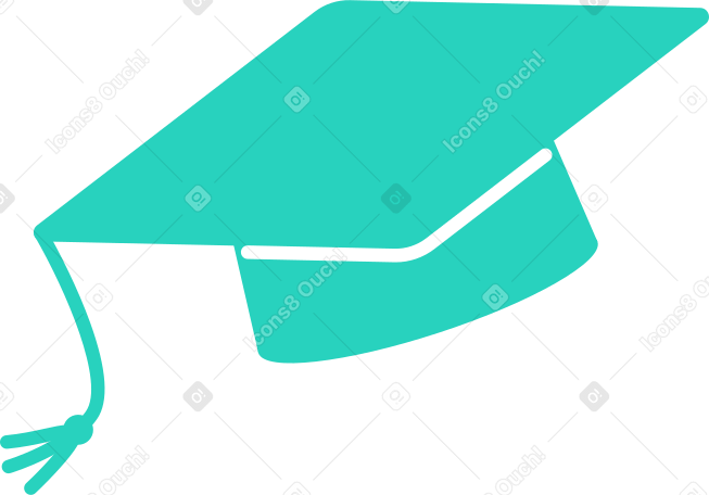 graduation cap green Illustration in PNG, SVG