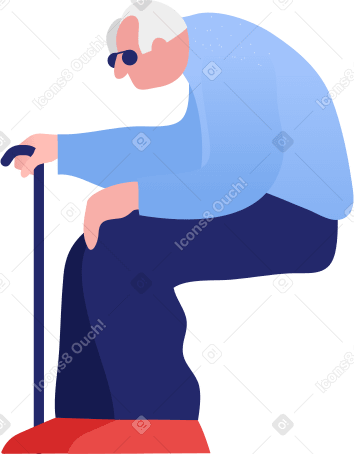 grandpa sitting Illustration in PNG, SVG