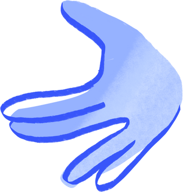 blue open hand PNG, SVG