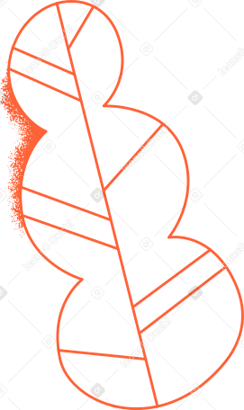 vein leaf with red outline Illustration in PNG, SVG