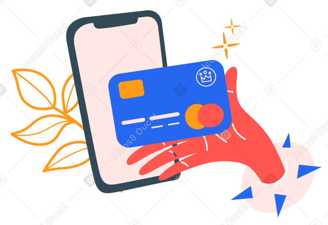 Paying with card online  Illustration in PNG, SVG
