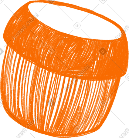 orange round pot PNG, SVG