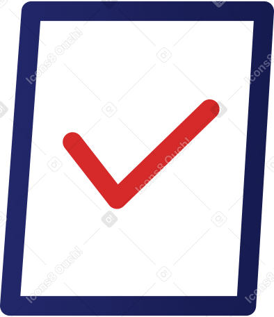 check mark on a piece of paper PNG, SVG