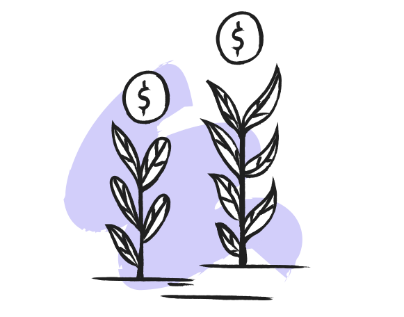 Grow your money Illustration in PNG, SVG