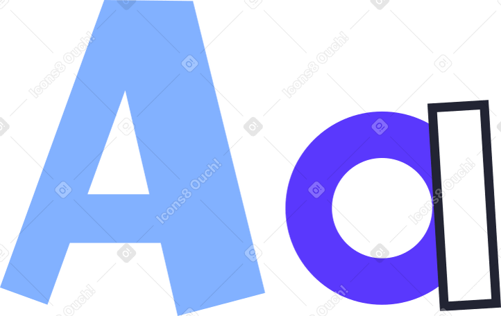 lettering multicolored aa Illustration in PNG, SVG