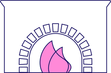 fireplace with fire PNG, SVG