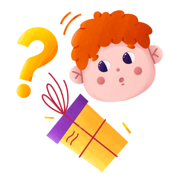 man is surprised and wonders what is in the gift PNG, SVG