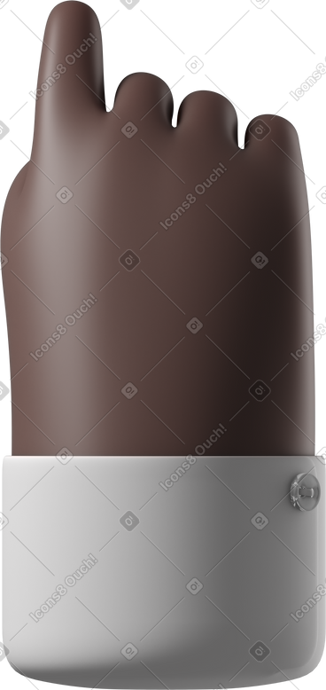 Back view of black skin hand pointing up PNG, SVG