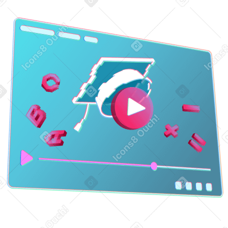 Ver un video educativo en una pantalla holográfica PNG, SVG