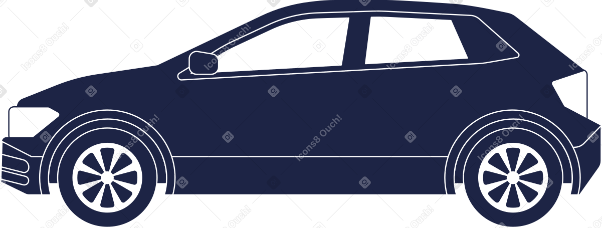 Vista lateral de la camioneta de pasajeros azul oscuro PNG, SVG