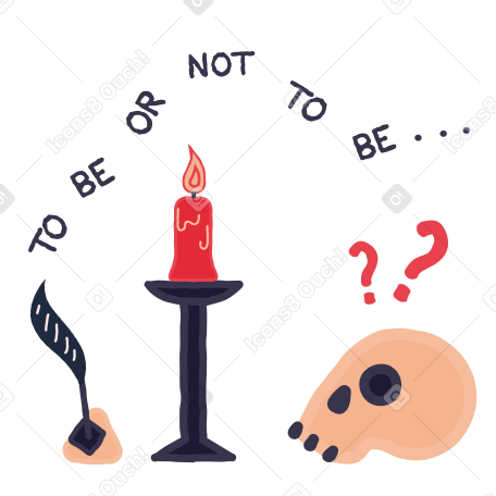 To be or not to be text and skull PNG, SVG