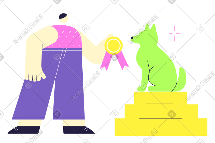 男人给狗奖品 PNG, SVG