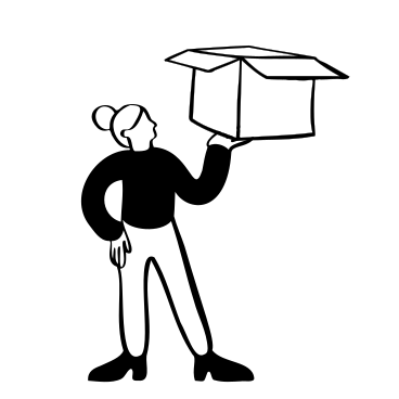 Femme avec une boîte ouverte PNG, SVG