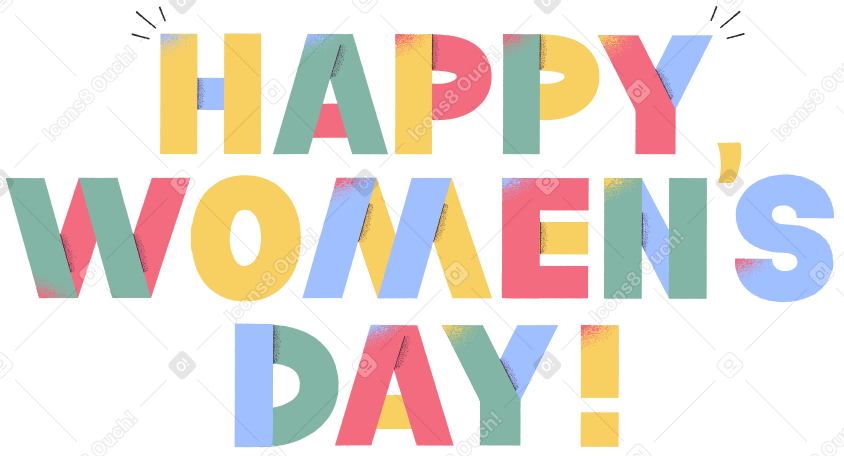 Надпись счастливый женский день! в PNG, SVG