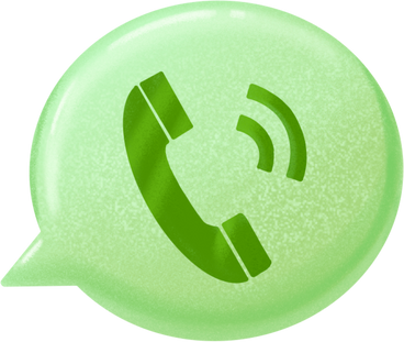 green bubble with phone handset PNG, SVG