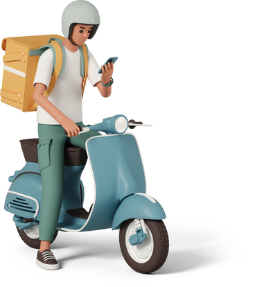 delivery boy on scooter PNG, SVG