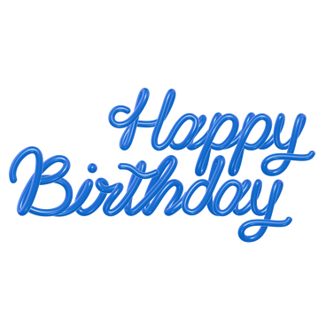 С днем рождения, синий в PNG, SVG
