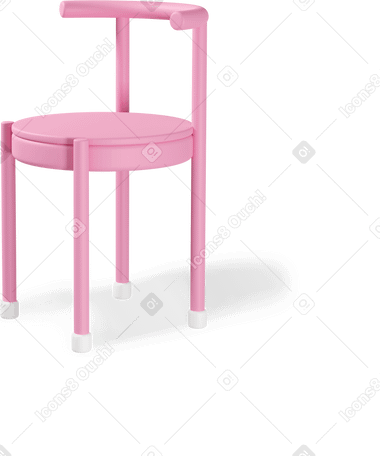 3D chair pink PNG, SVG