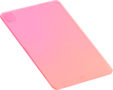 Rosafarbenes farbverlaufstablett mit kamera in geneigter ansicht PNG, SVG
