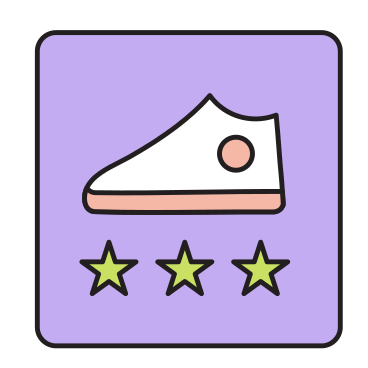White shoe and stars animated illustration in GIF, Lottie (JSON), AE