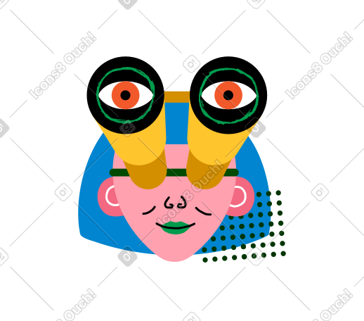 Woman searching with binoculars PNG, SVG