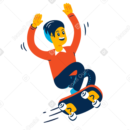男はスケートボードでトリックをします のpngとsvgでのイラスト