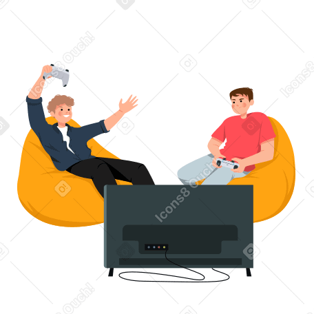 Guys play video games while sitting in chair bags PNG, SVG