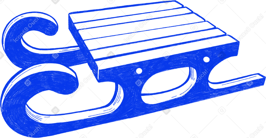 Traîneau bleu PNG, SVG