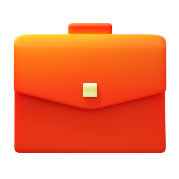 orange briefcase PNG, SVG