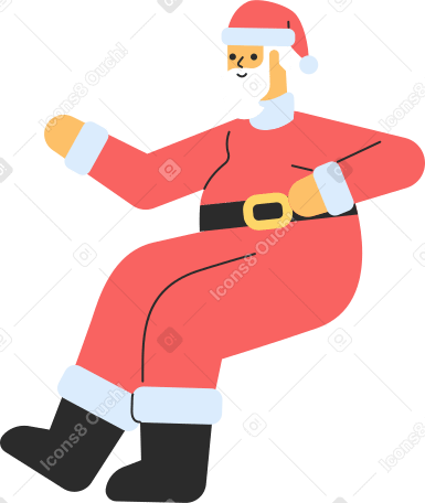 Санта сидит в PNG, SVG