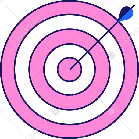 target with an arrow in the center Illustration in PNG, SVG