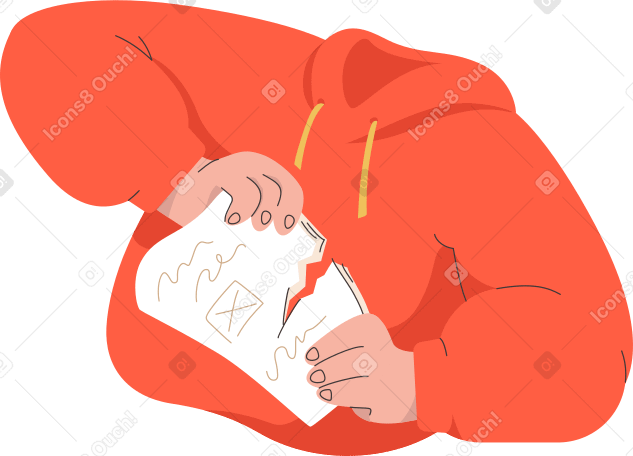 torso tearing up paper PNG, SVG