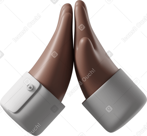 3D Peau brune mains high-fiving PNG, SVG