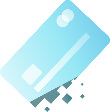Cartão de crédito azul se transformando em pixels PNG, SVG