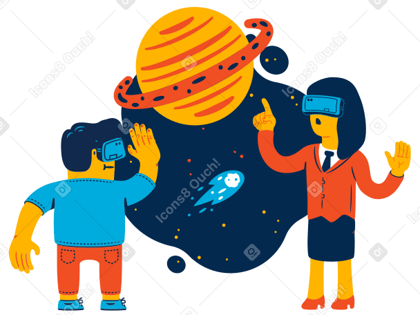 Space virtual reality Illustration in PNG, SVG