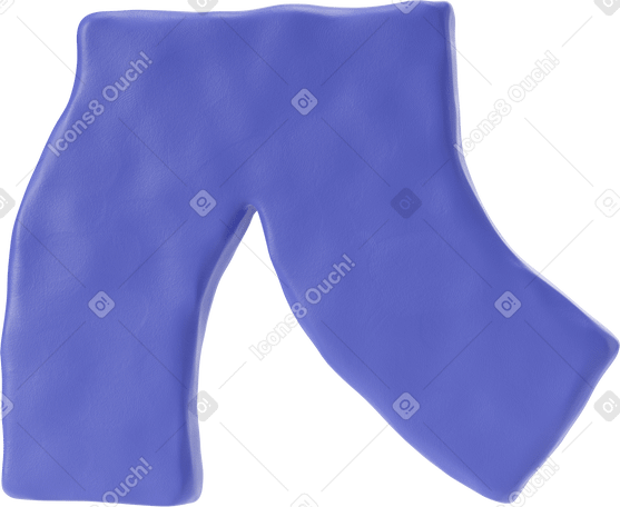 3D Side view of blue shorts Illustration in PNG, SVG