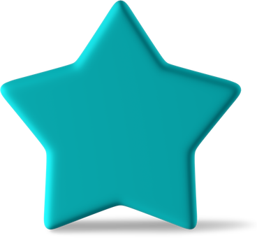 turquoise star standing PNG, SVG