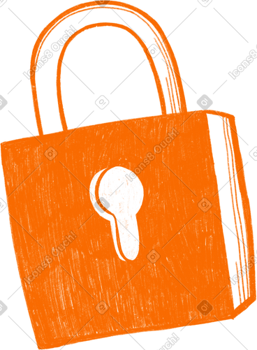 Orange padlock PNG, SVG