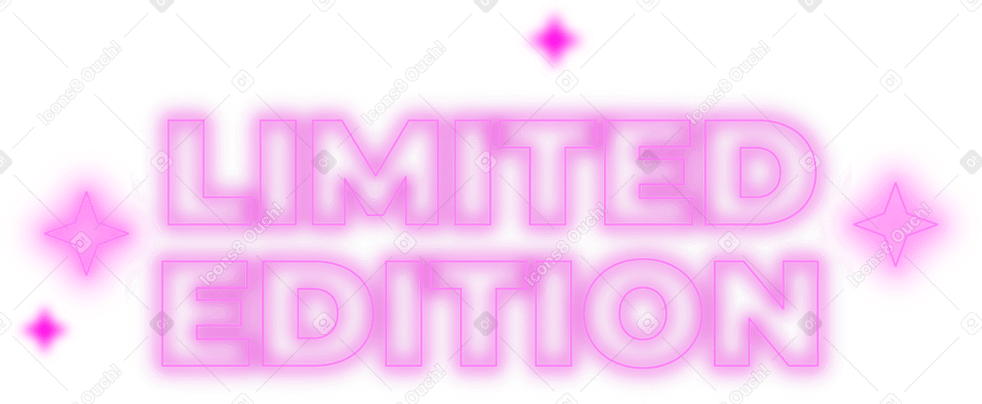 text limited edition neon PNG, SVG