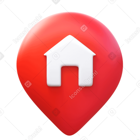 3D home address Illustration in PNG, SVG