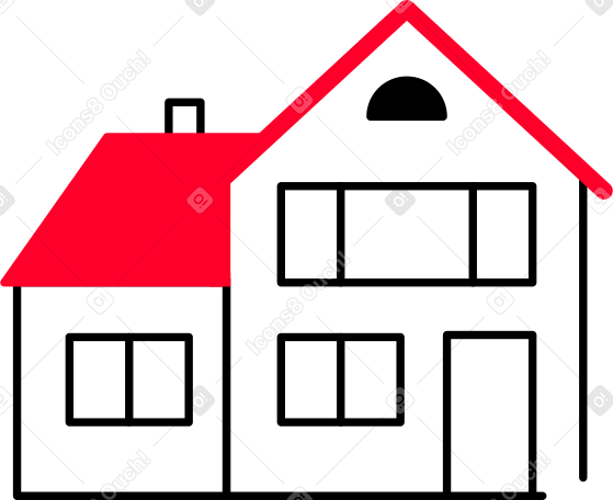 Двухэтажный дом в PNG, SVG