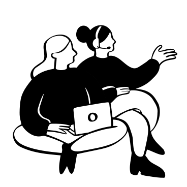 Two women working as a team  PNG, SVG