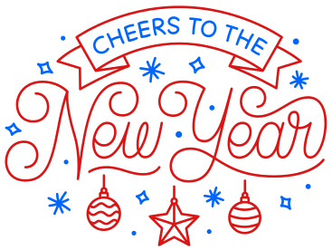 Lettering applausi al nuovo anno con stelle e testo a fiocco di neve PNG, SVG