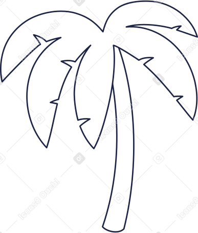 palm tree line PNG、SVG