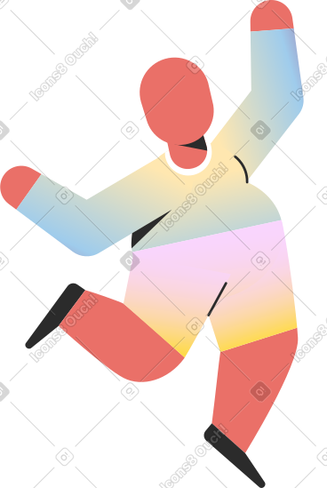 Chubby child jumping PNG, SVG