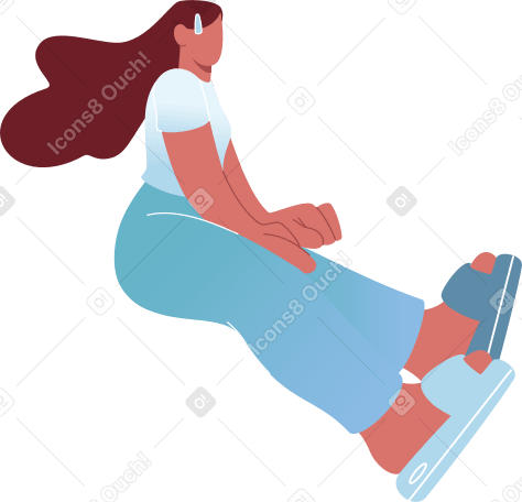 Femme assise les bras tendus PNG, SVG