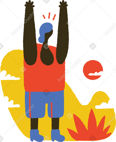 Man standing with his hands up PNG, SVG