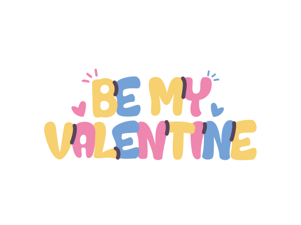 lettering be my valentine Illustration in PNG, SVG