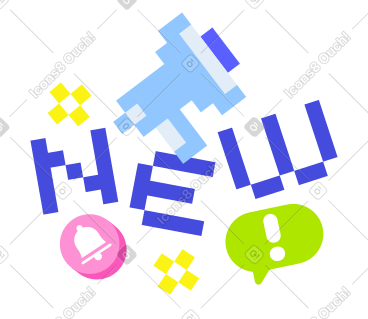 用感叹号和扩音器文字写上“新” PNG, SVG